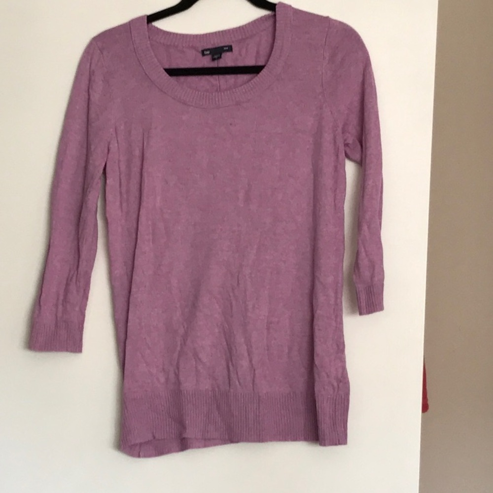 Lavender 3/4 sleeve pull over sweater